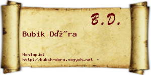 Bubik Dóra névjegykártya